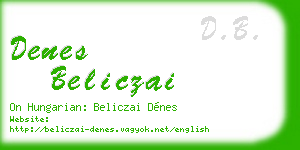 denes beliczai business card