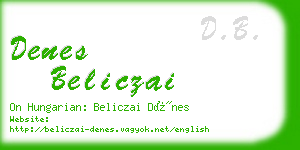 denes beliczai business card